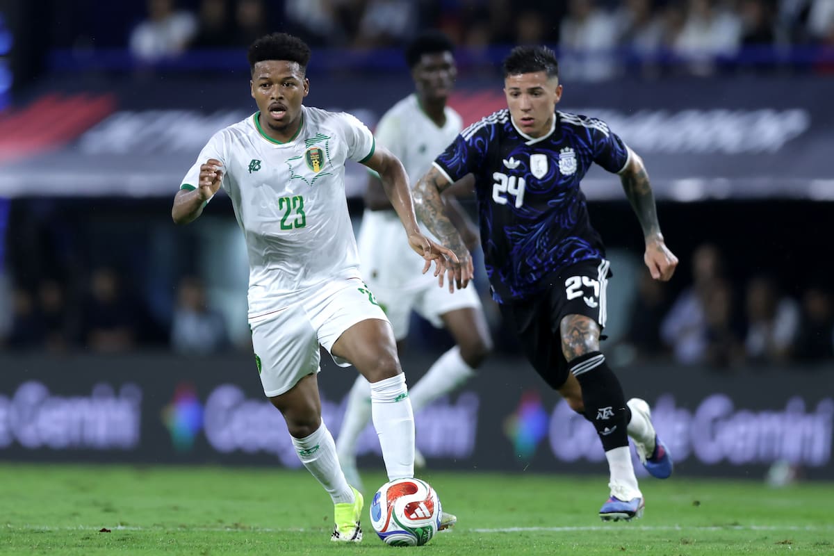 Enzo Fernández metió uno de los goles en la victoria de Argentina sobre Mauritania en el partido amistoso. //Foto, EFE: Adán González