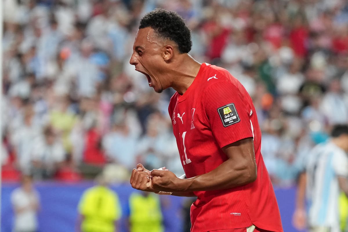 El suizo Dan Ndoye (11) marcó el gol del empate en el partido entre Argentina y Suiza por los cuartos de final del Mundial. //Foto, AP: Abbie Parr