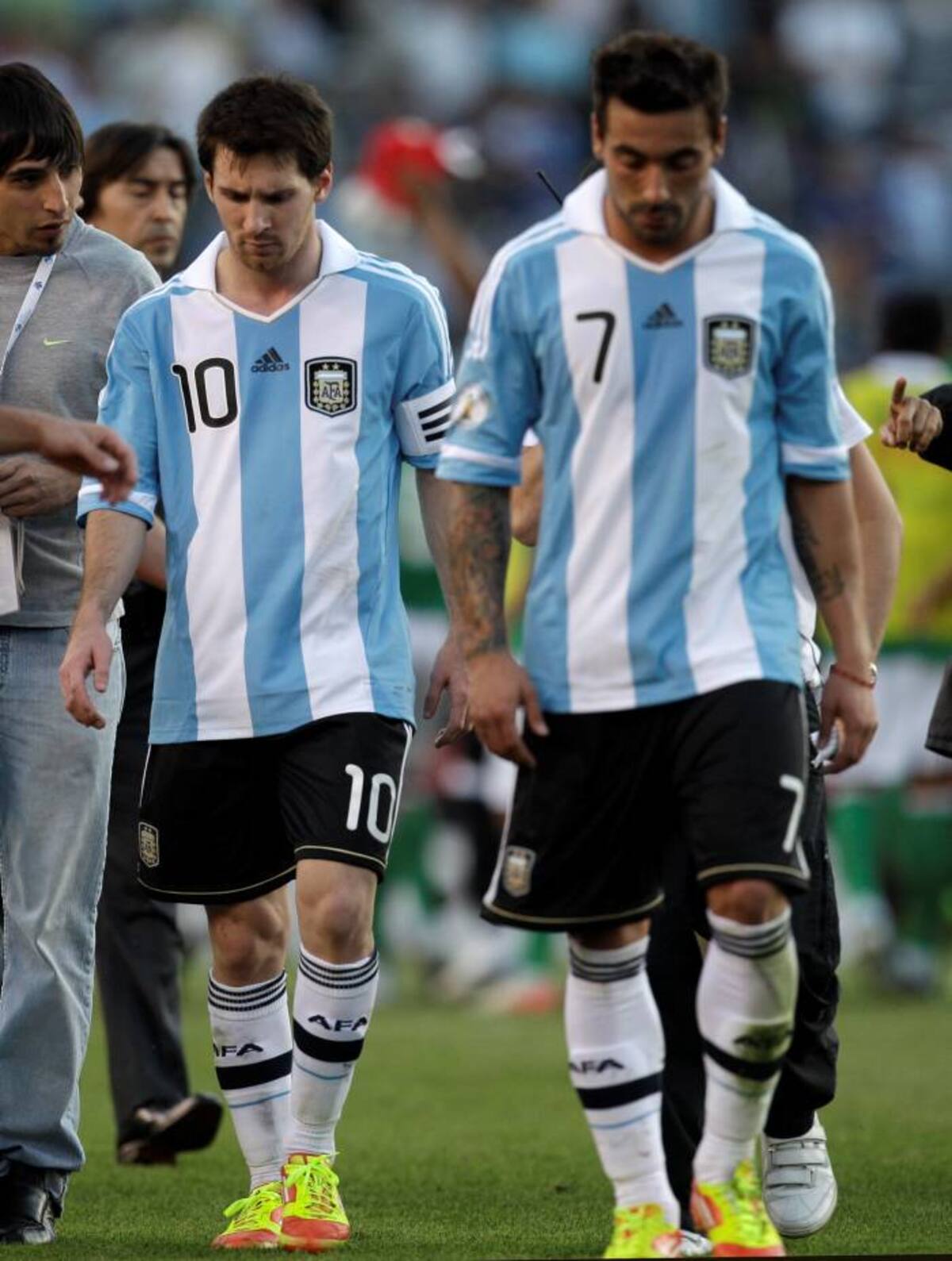 Ezequiel Lavezzi se perderá los partidos eliminatorios ante Uruguay y Chile. AP