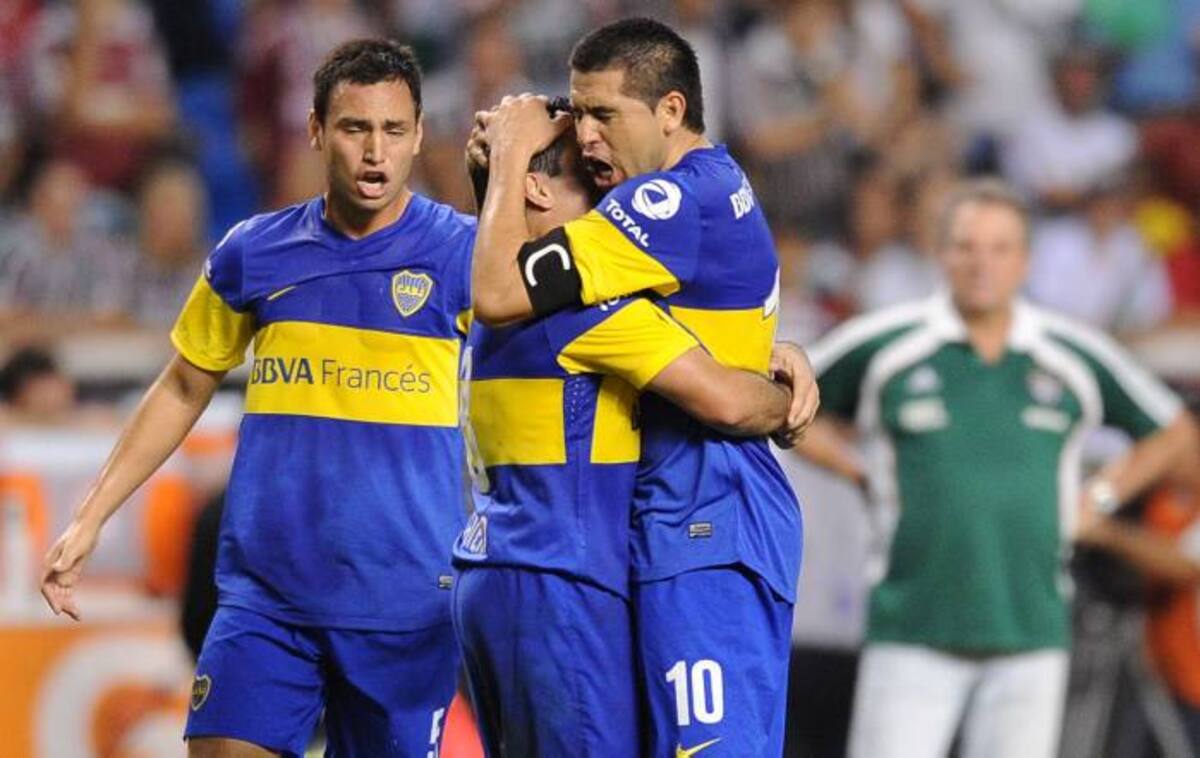 Boca Juniors clasificó este miércoles a las semifinales de la Copa Libertadores 2012 tras empatar 1-1 en el último minuto con el Fluminense. AFP VANDERLEI ALMEIDA