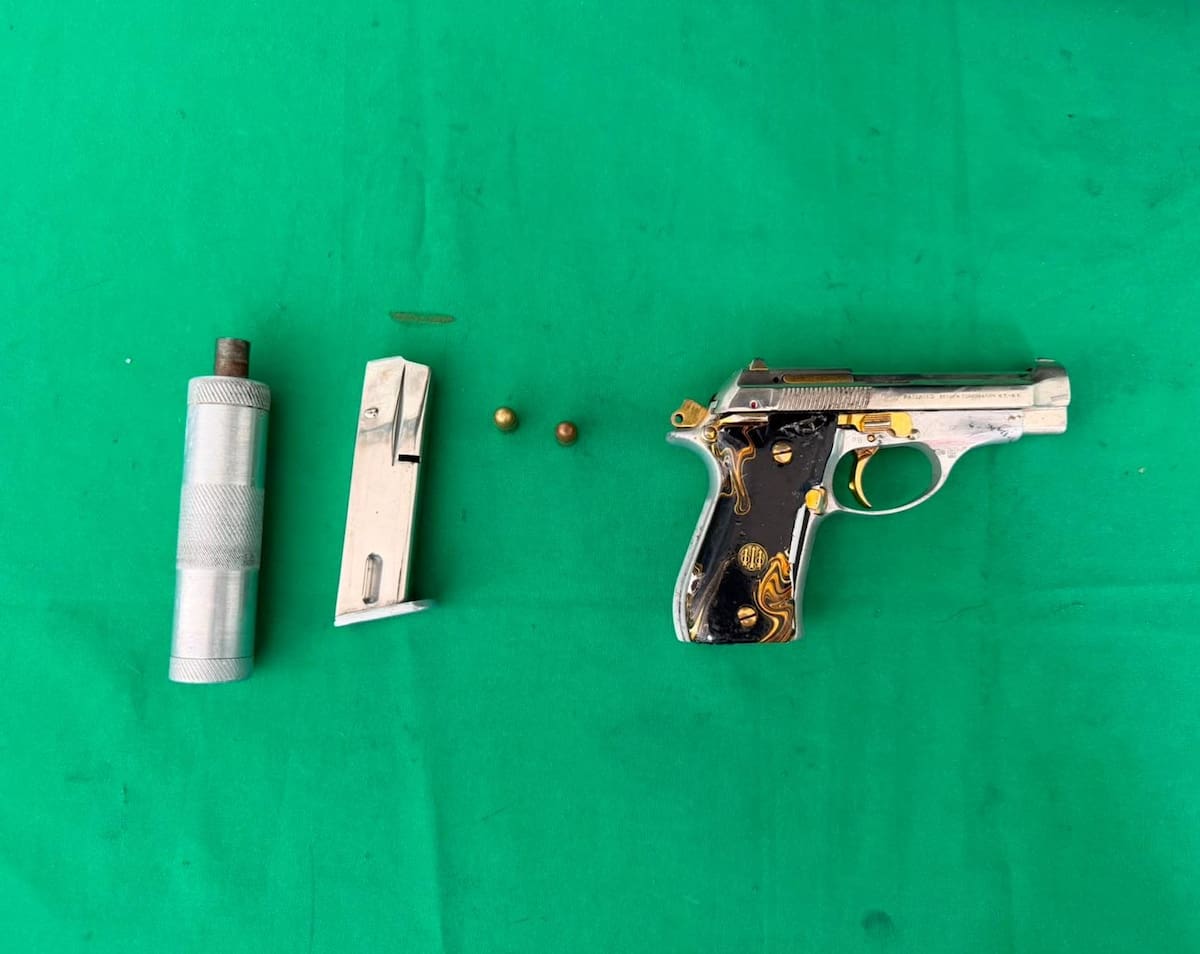 Arma de fuego incautada tras sicariato en Barranquilla cometido por alias 'el Animal'. // Foto: Policía Metropolitana de Barranquilla