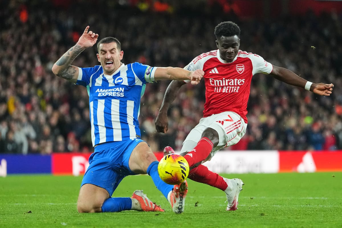 Brighton le puso las cosas difíciles a Arsenal en la Premier League. //Foto, AP: Kirsty Wigglesworth