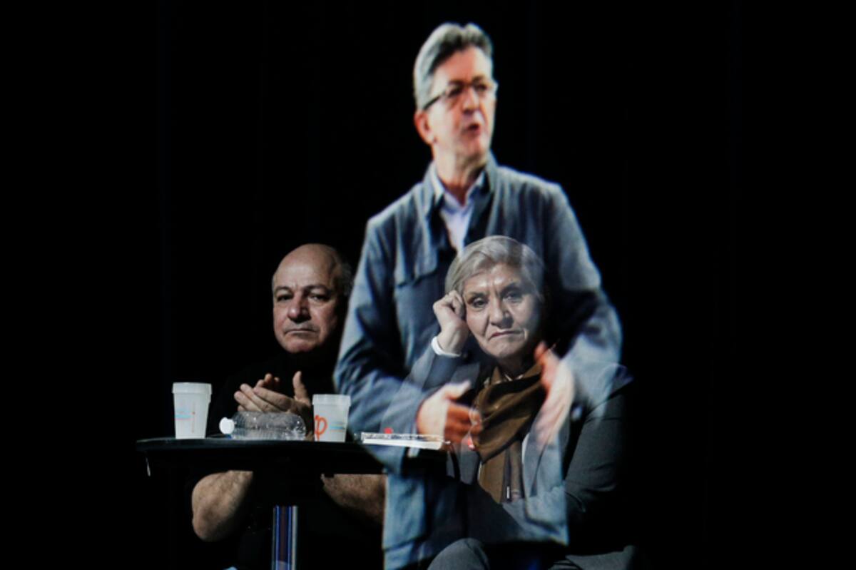 El candidato presidencial francés Jean-Luc Mélenchon usó hologramas para su campaña política. Cortesía