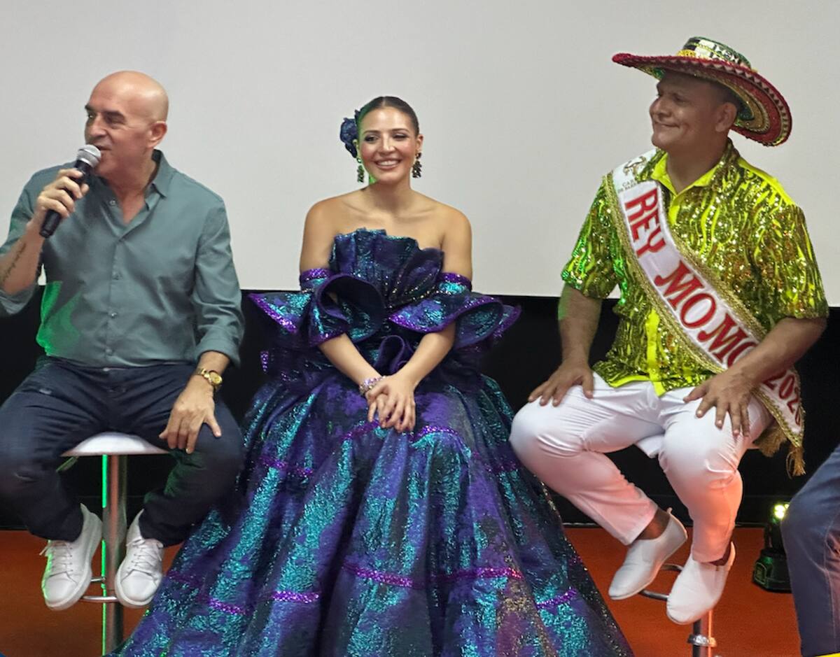 La Reina Michelle Char Fernández y el Rey Momo Adolfo Maury Cabrera, durante el anuncio de los artistas que estarán en la Lectura del Bando.//Juan M. Cantillo-El Universal.