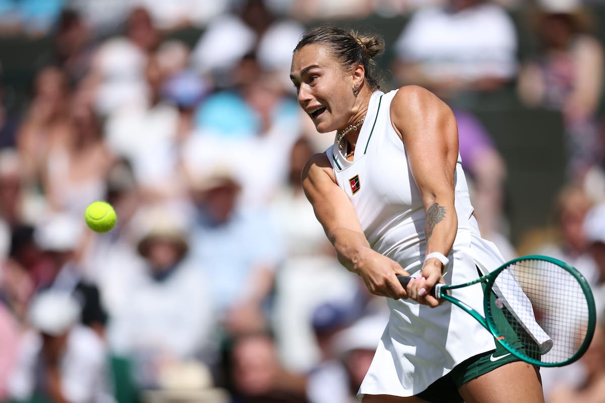 Aryna Sabalenka busca el título en Wimbledon. //Foto, EFE: ADAM VAUGHAN