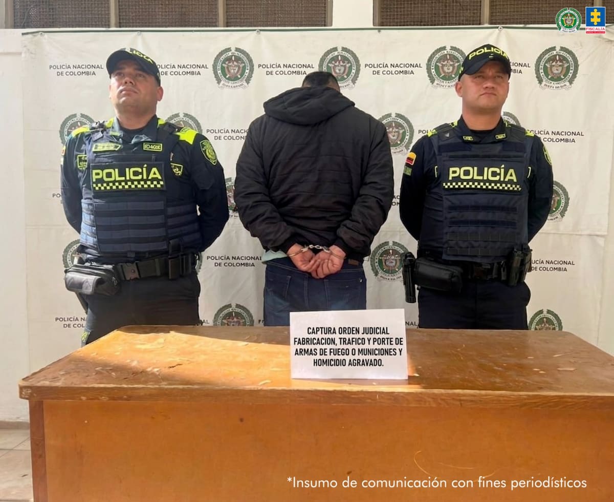 Alexis Eduardo Huertas Naranjo fue capturado en cumplimiento de una orden judicial en Nobsa (Boyacá). //FOTO: FISCALÍA GENERAL DE LA NACIÓN.