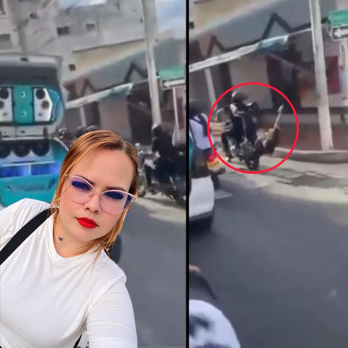 Cindy Johana Lizcano iba como parrillera en una motocicleta durante el sepelio, en Cúcuta, cuando sicarios la atacaron a tiros y acabaron con su vida, en la tarde de este miércoles. //FOTO: CAPTURA DE VIDEO.