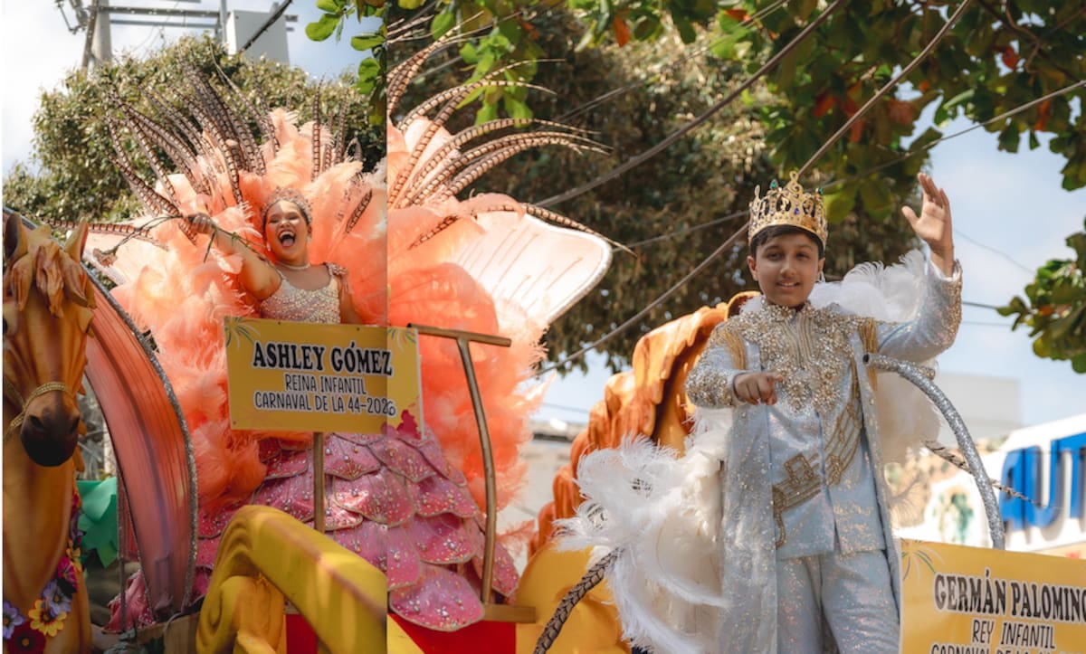 Ashley Sofía Gómez y Germán Javier Palomino Montes, reyes infantiles del Carnaval de la 44.//Cortesía Carnaval de la 44.