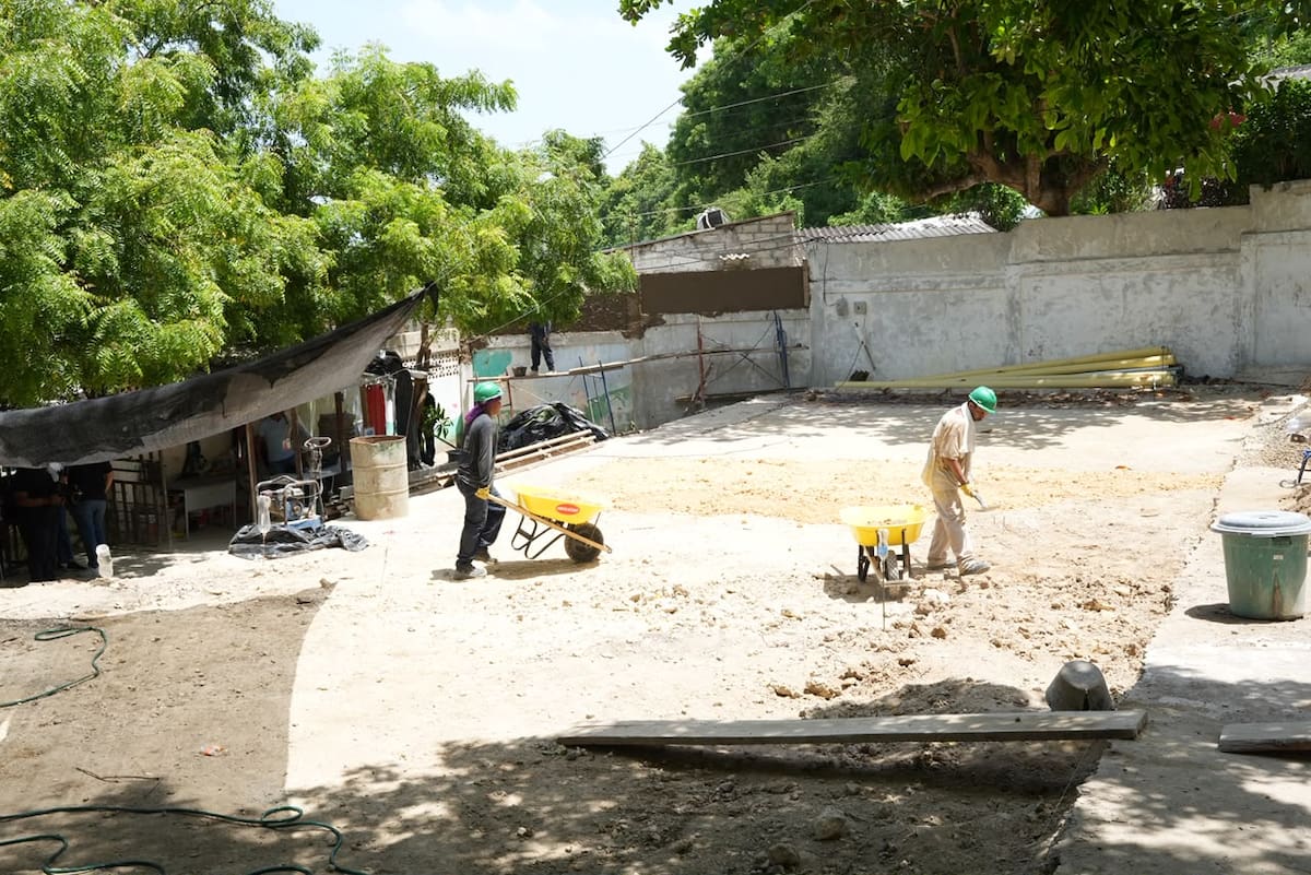 Así avanza la transformación de la I. E. Ana María Vélez de Trujillo en Cartagena. // Foto: cortesía - Alcaldía de Cartagena