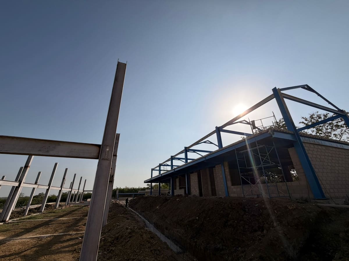 Así avanzan las obras del megacolegio de Turbana. // Foto: cortesía de la Gobernación de Bolívar
