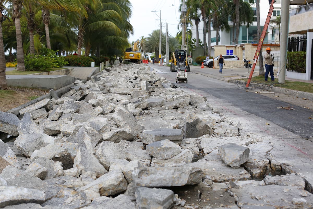 Así avanzan las obras del megaproyecto “4 en 1” en Bocagrande y Castillogrande. // Foto: cortesía Alcaldía de Cartagena