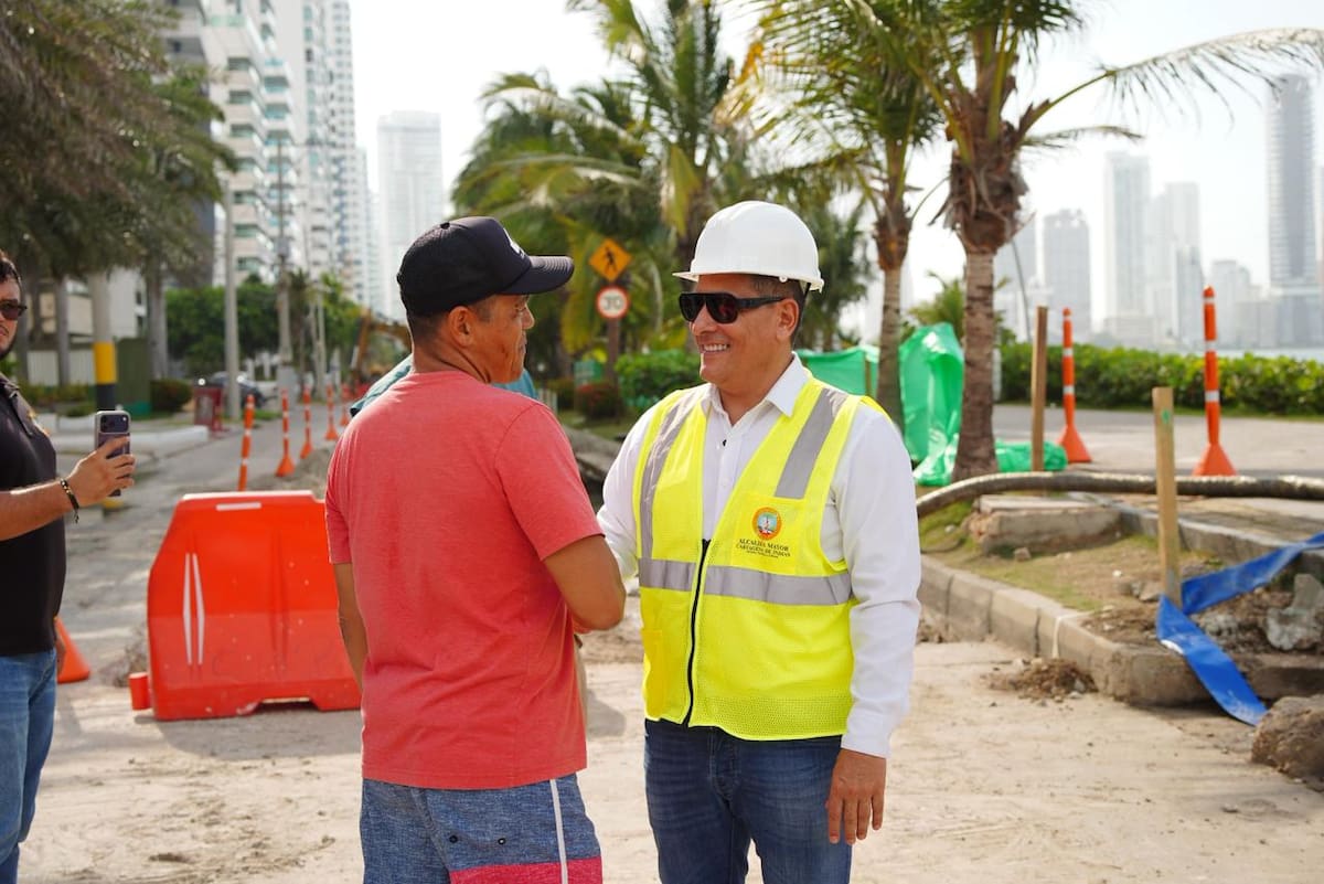 Así avanzan las obras del megaproyecto “4 en 1” en Bocagrande y Castillogrande. // Foto: cortesía Alcaldía de Cartagena