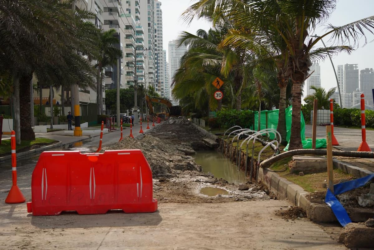 Así avanzan las obras del megaproyecto “4 en 1” en Bocagrande y Castillogrande. // Foto: cortesía Alcaldía de Cartagena