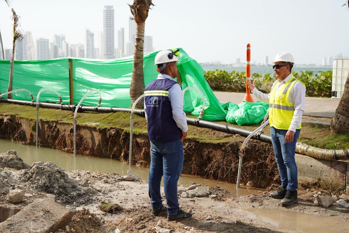 Así avanzan las obras del megaproyecto “4 en 1” en Bocagrande y Castillogrande. // Foto: cortesía Alcaldía de Cartagena