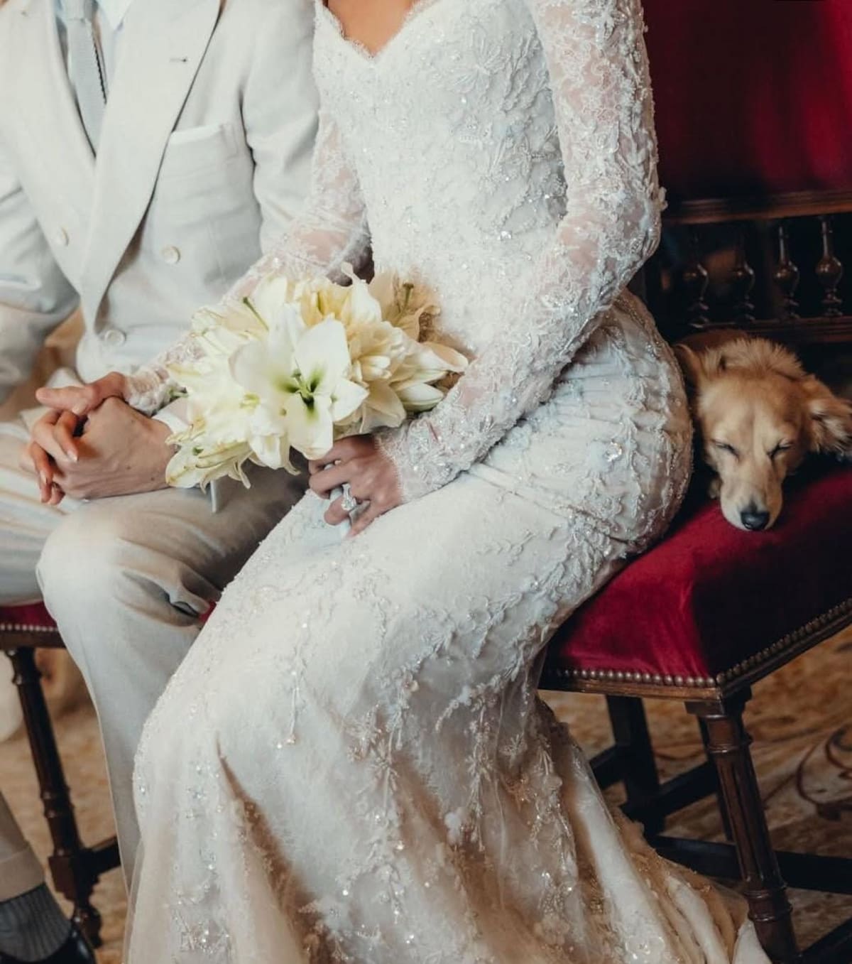 Así fue la boda del piloto de F1 y la modelo. // IG @Charleslecler