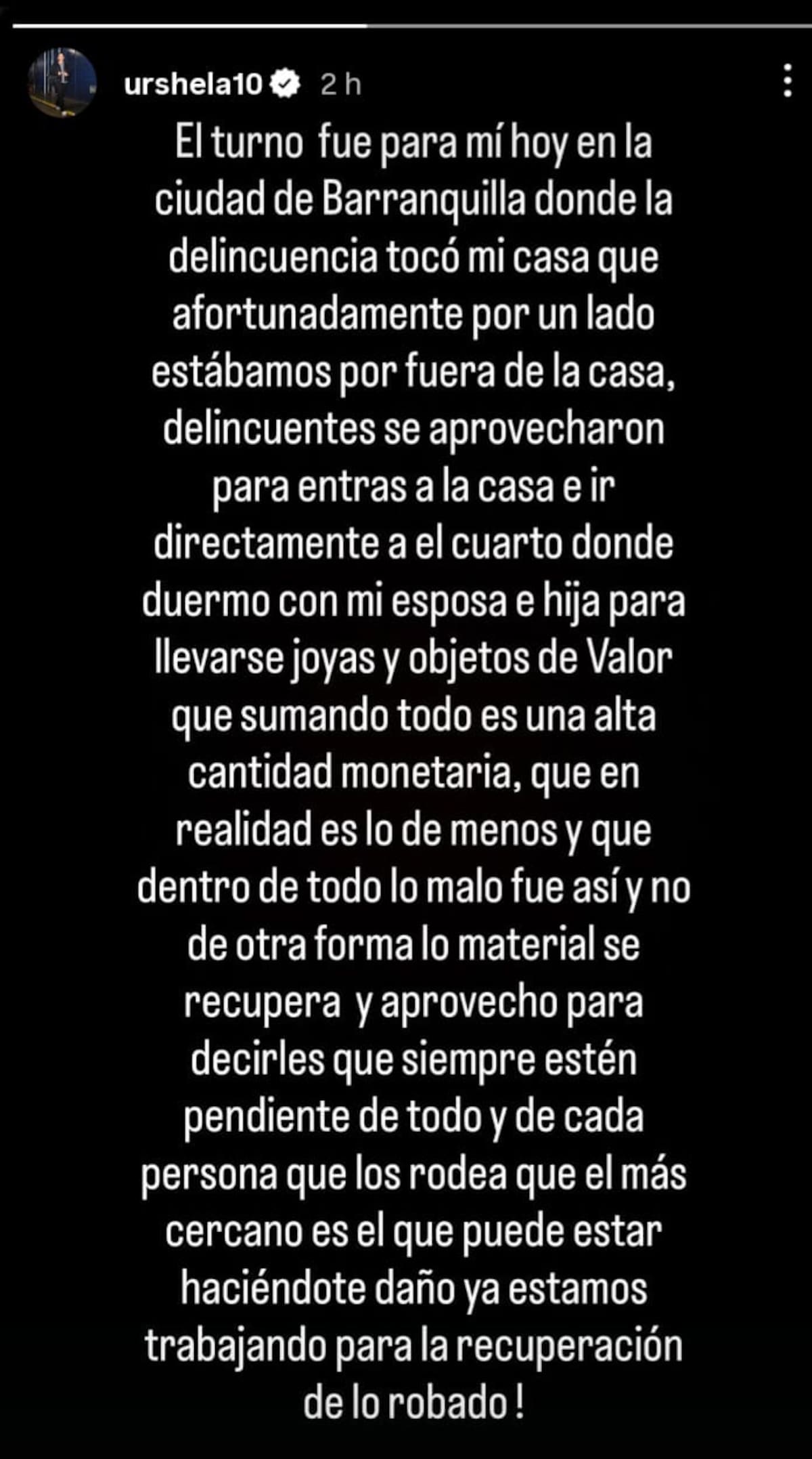 Así fue la denuncia de Gio Urshela en las redes sociales.
