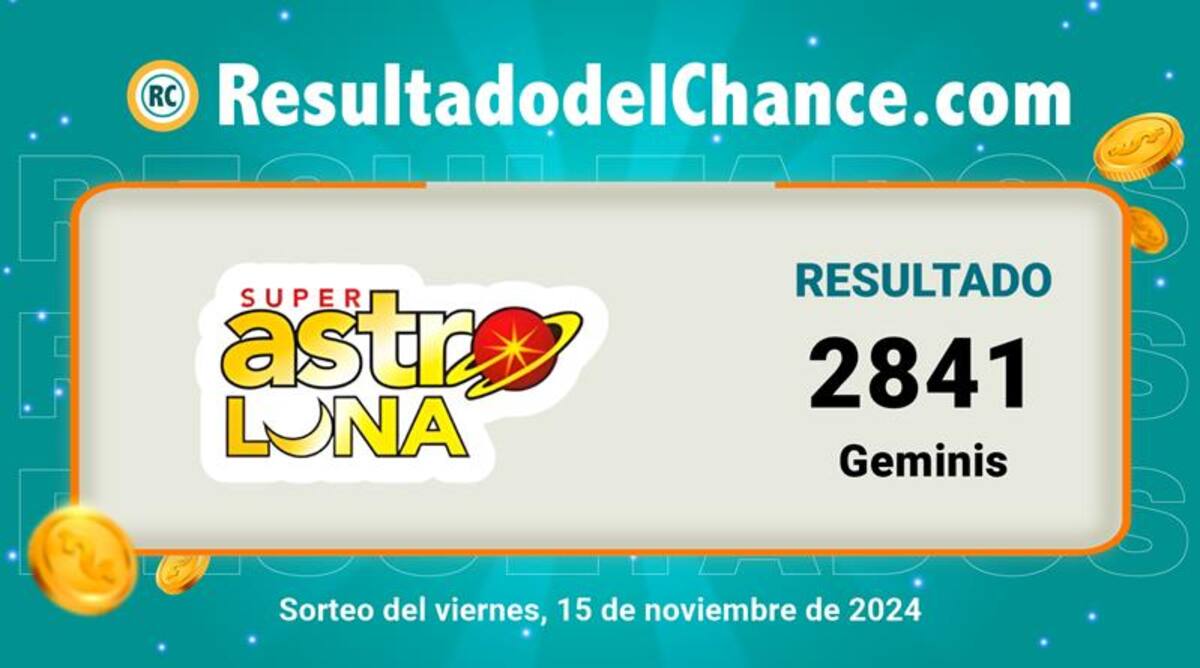 Resultado del sorteo de Astro Luna de este viernes 15 de noviembre de 2024.