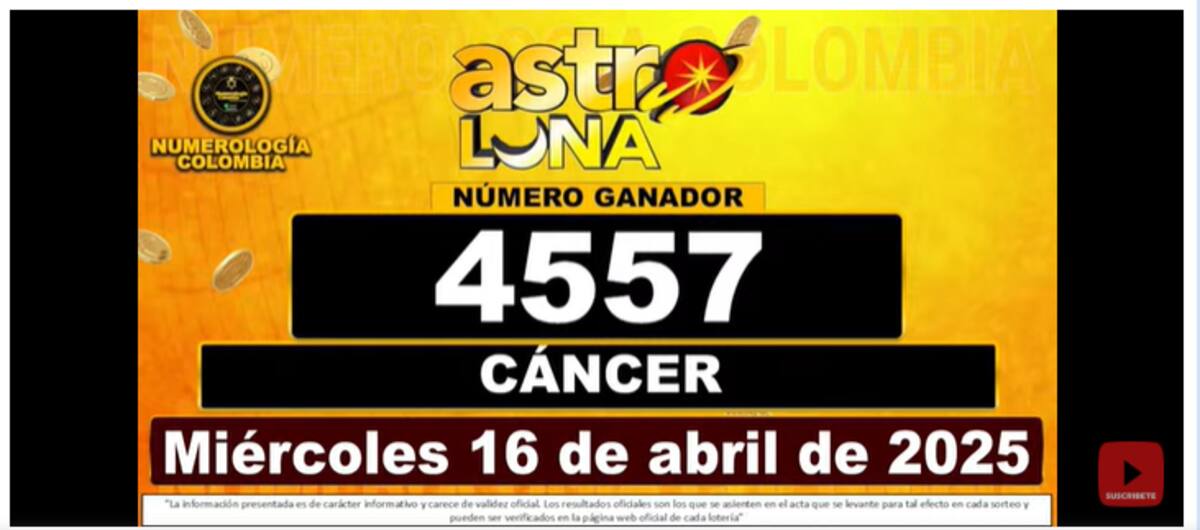 Resultados del sorteo Astro Lina del 16 de abril de 2025.