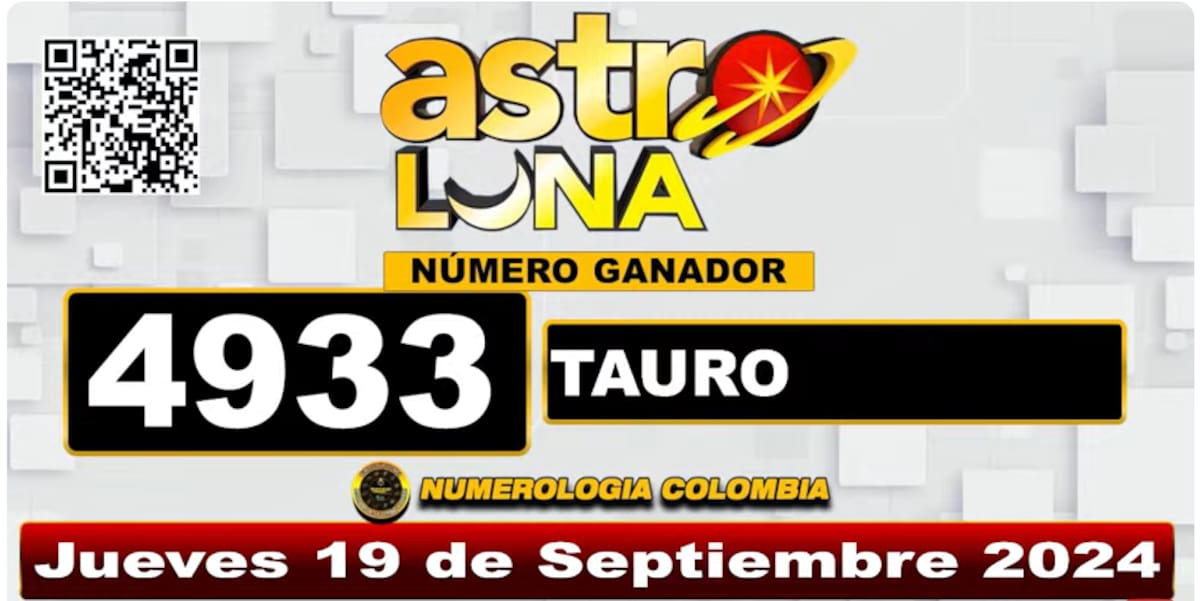 Resultado del sorteo Astro Luna del 19 de septiembre de 2024.