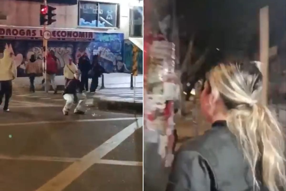 Mujer salvó a un hombre de un ataque con cuchillo: todo quedó en video