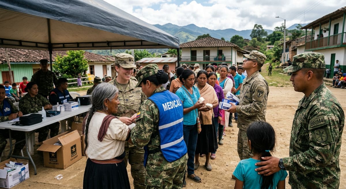 Personal del Ejército de Estados Unidos y de la Armada de Colombia realizarán atención médica a habitantes del departamento de Nariño. // Foto: generada con IA - Gemini.