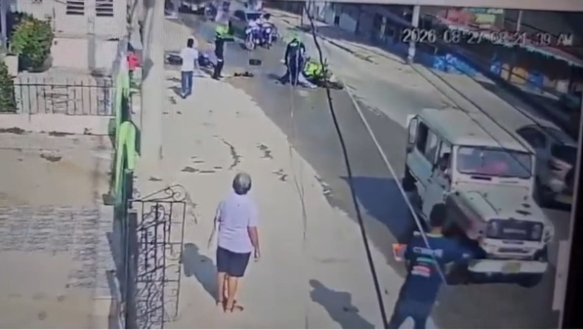Sicarios balearon a un hombre al mediodía de este jueves en la vía principal que pasa por los barrios Canapote y Daniel Lemaitre. Hay un capturado. //FOTO CAPTURA DE VIDEO.