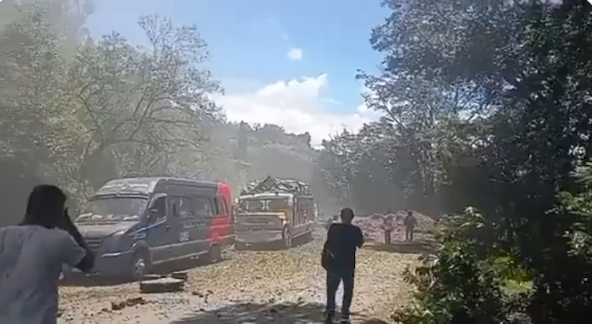 Cilindro bomba en Vía Panamericana. // Foto: Captura de video.