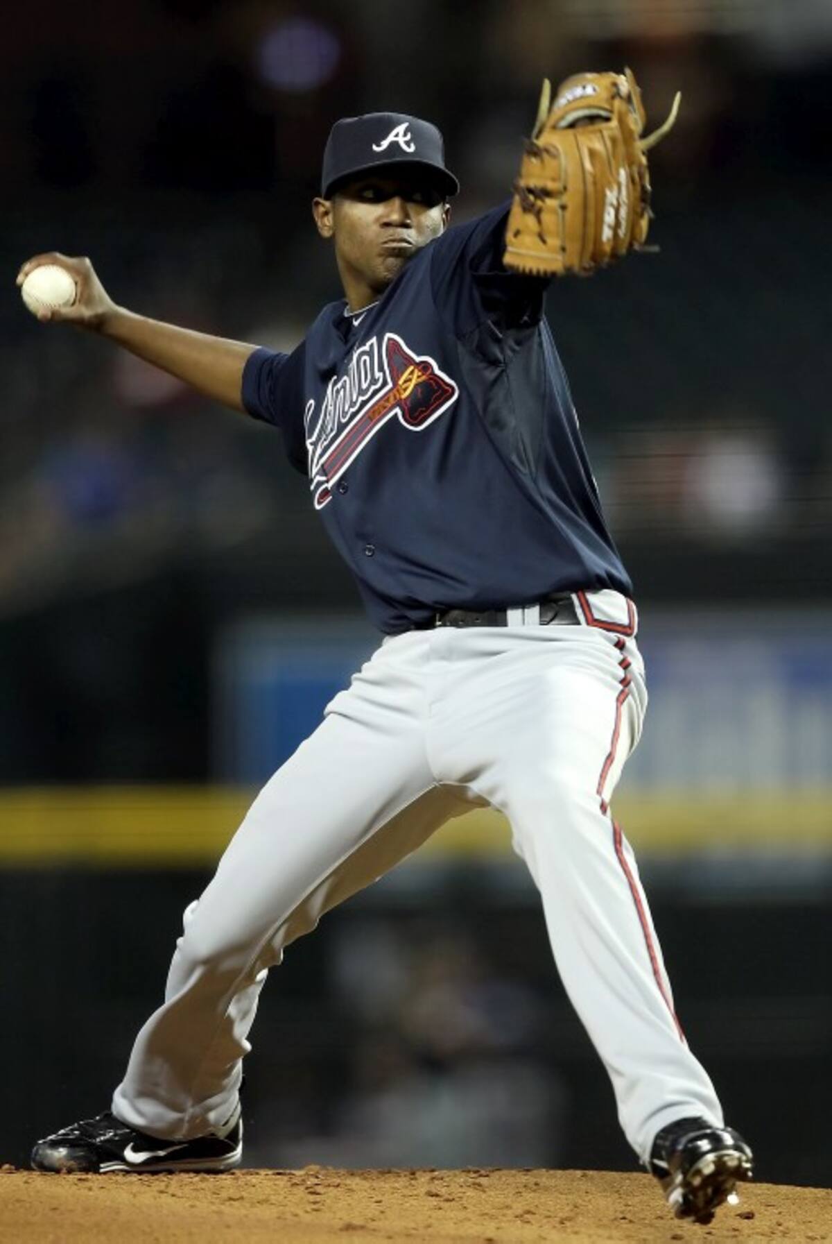 Julio Teherán lanzó anoche cuatro entradas completas pero su equipo nuevamente no lo ayudó en la parte ofensiva. AP