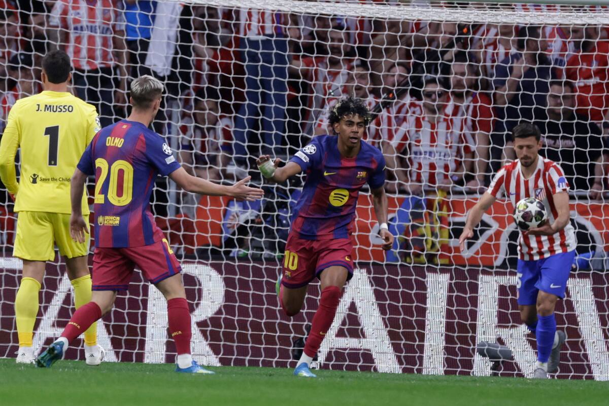 Lamine Yamal había puesto a soñar a Barcelona con una remontada contra Atlético de Madrid en la Champions League. //Foto, EFE: Juanjo Martín