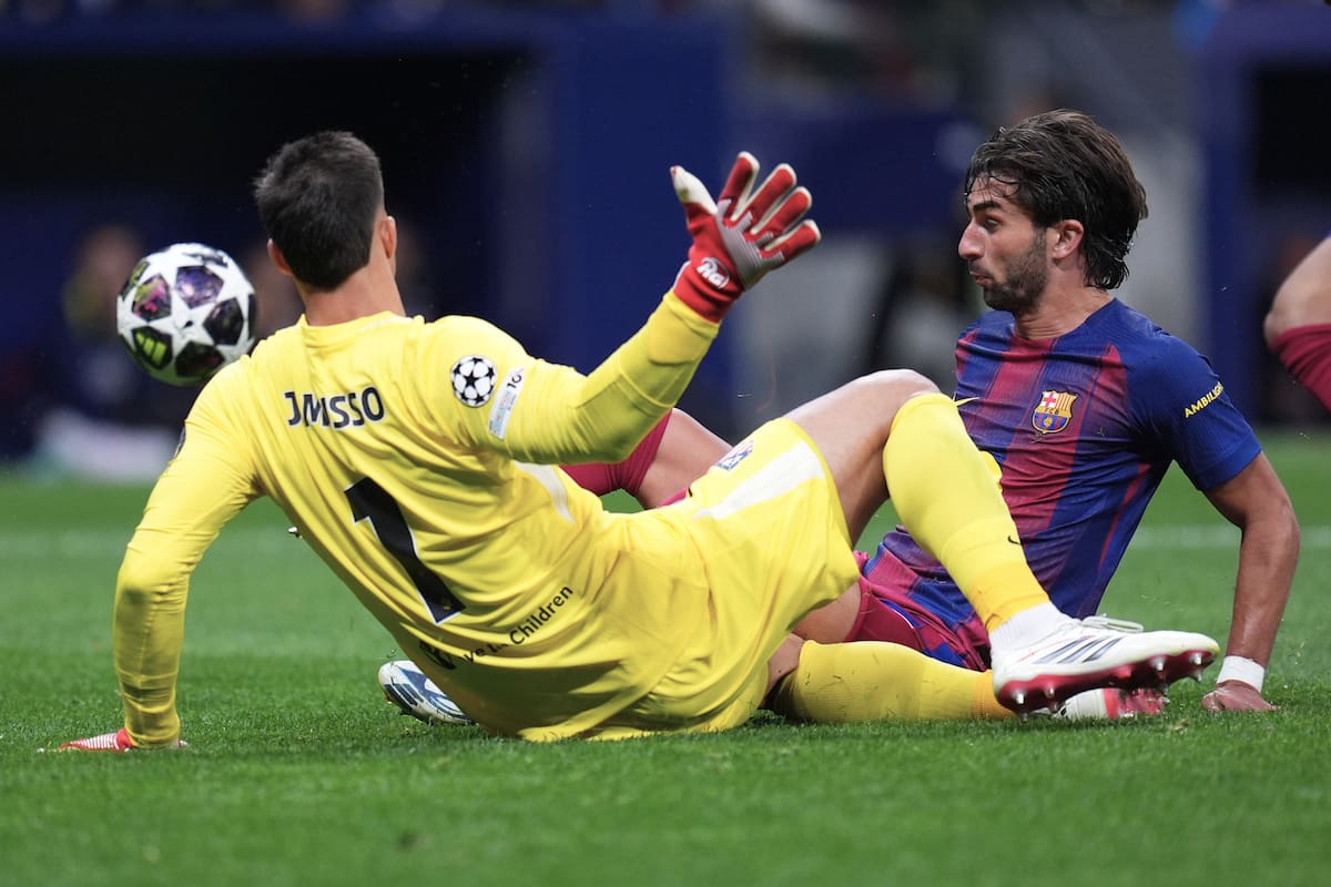 El argentino Juan Musso ha sido la figura del Atlético de Madrid en el partido contra Barcelona en los cuartos de final en la Champions League. //Foto, AP: Manu Fernandez