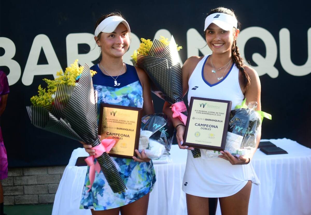 Ava Rodriguez y Kori Montoya, de Estados Unidos, fueron las campeonas de dobles femenino del Mundial Juvenil de Tenis J300 Copa Barranquilla.//Cortesía.