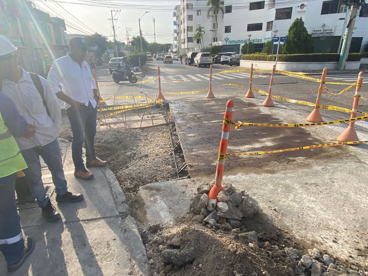 Así van los trabajos de la avenida Jiménez en Manga. // Foto: cortesía