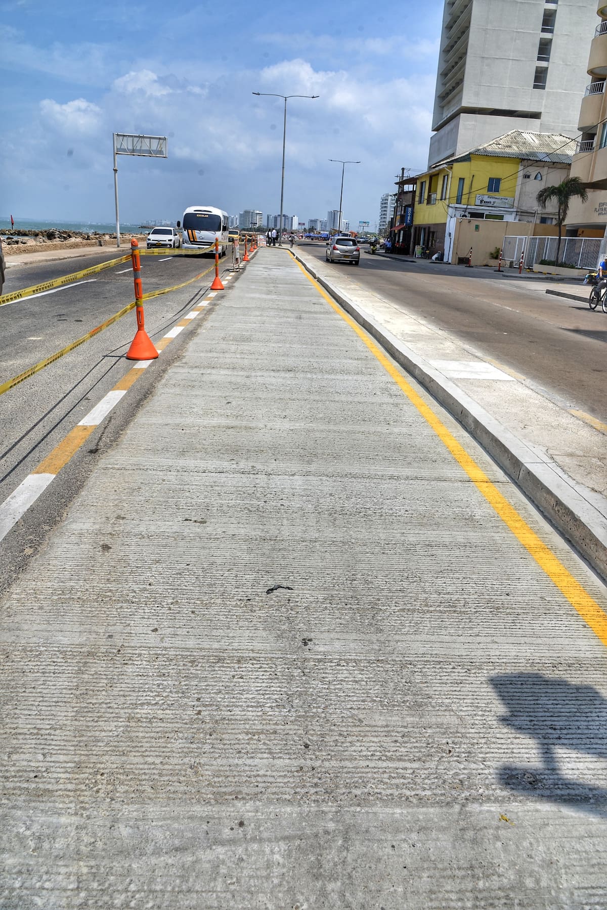 Así quedó el nuevo carril para descongestionar la Avenida Santander. // Foto: cortesía