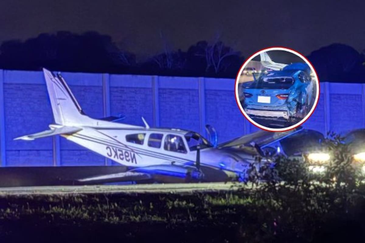 Video: avioneta impacta un carro tras aterrizar de emergencia