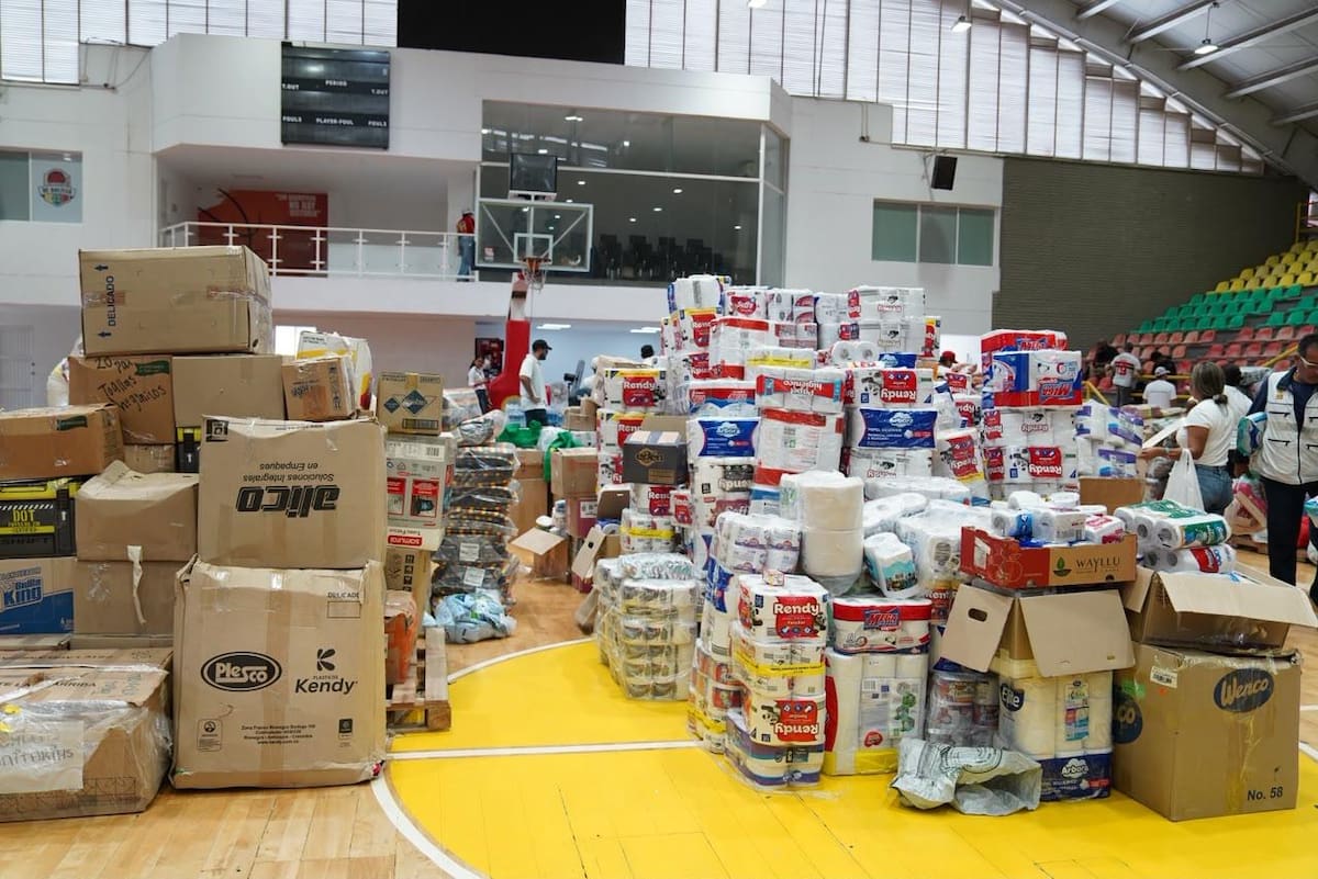 Algunas de las ayudas humanitarias priorizadas son alimentos no perecederos, artículos de aseo personal, frazadas, colchonetas // Cortesía: Alcaldía de Cartagena.