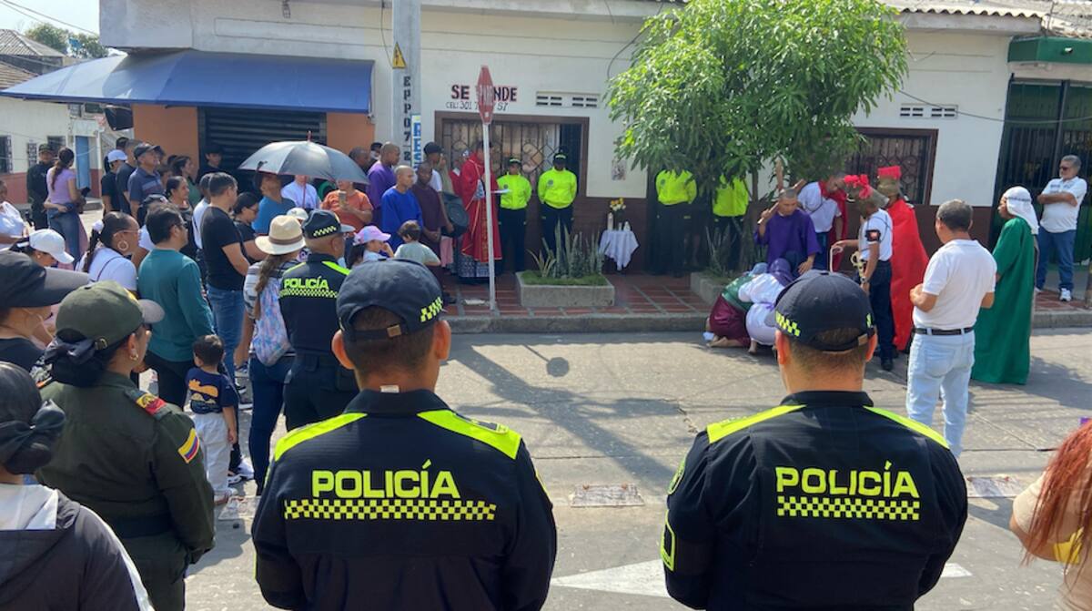 La Policia Metropolitana acompañó los actos religiosos de Semana Santa en Barranquilla y su área metropolitana.//Cortesía.