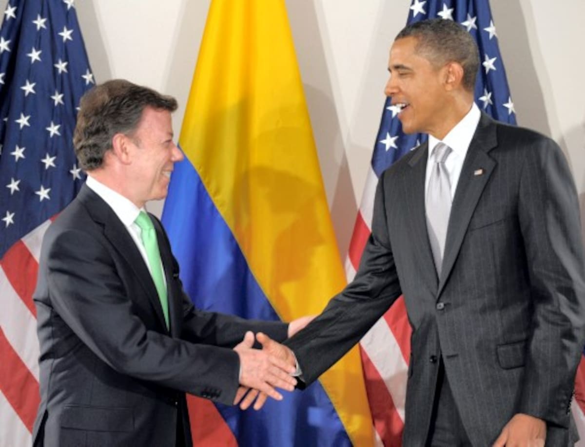 Juan Manuel Santos y Barack Obama, presidentes de Colombia y Estados Unidos. COLPRENSA