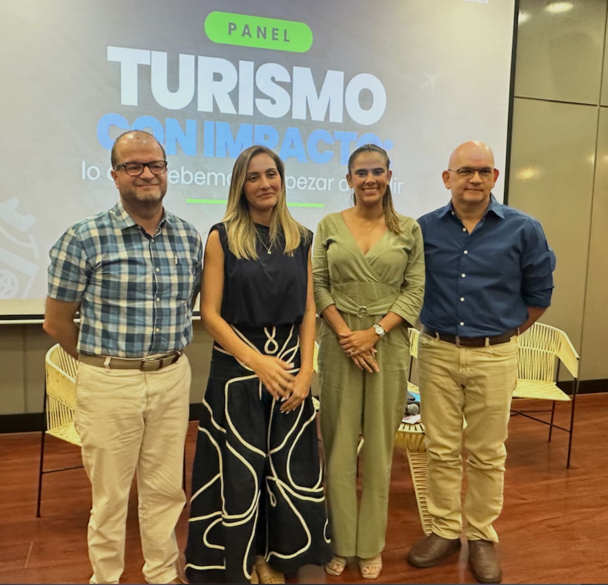 Carlos Martín Leyes, Karen Budez, Erika Grau y Camilo Mejía, intervinieron en el panel Turismo con Impacto: lo que debemos empezar a medir.//El Universal.