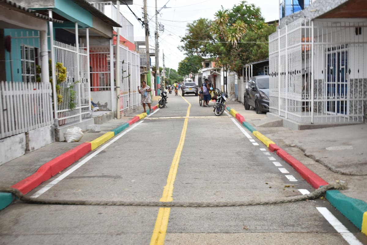 Calle 36 de Boston fue pavimentada. // Foto: Cortesía - Alcaldía de Cartagena.