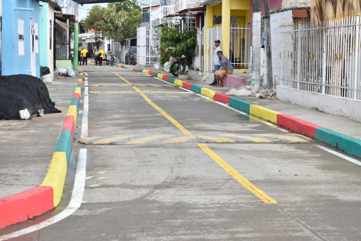 Calle 36 de Boston fue pavimentada. // Foto: Cortesía - Alcaldía de Cartagena.