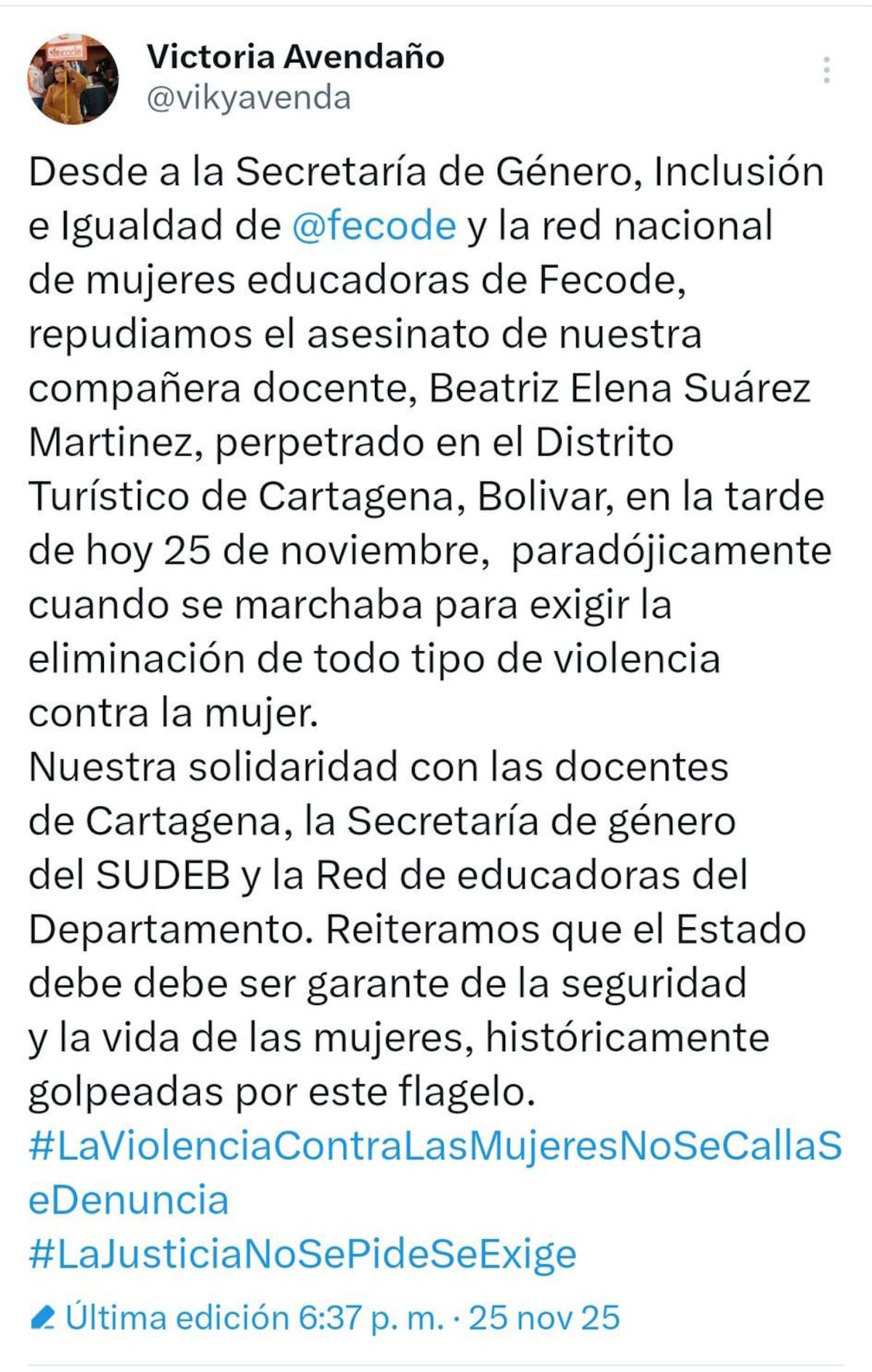 Beatriz Elena Suárez Martínez.