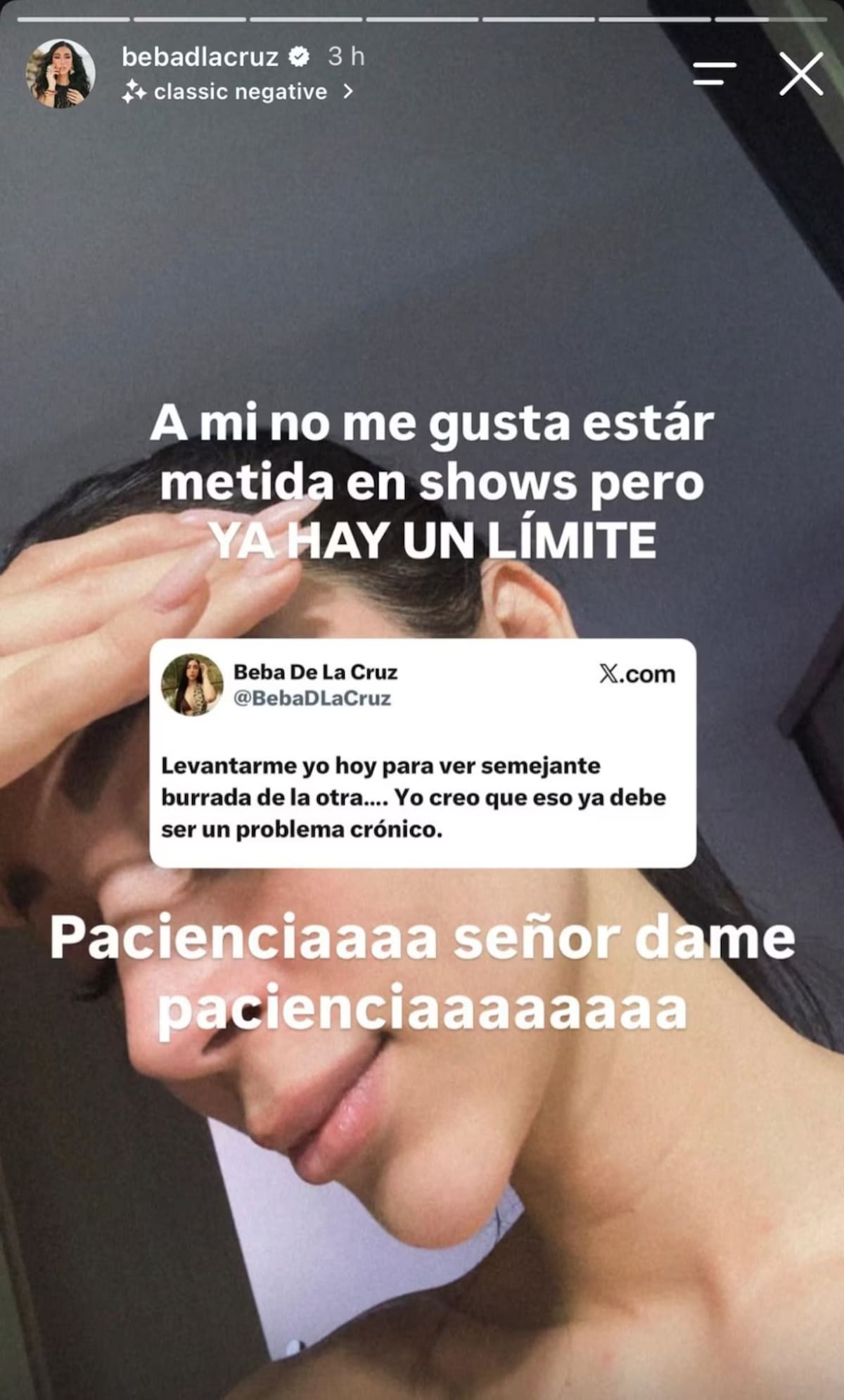 Beba de la Cruz se pronuncia sobre las afirmaciones de Alexa Torrex. //Foto: @bebadlacruz.