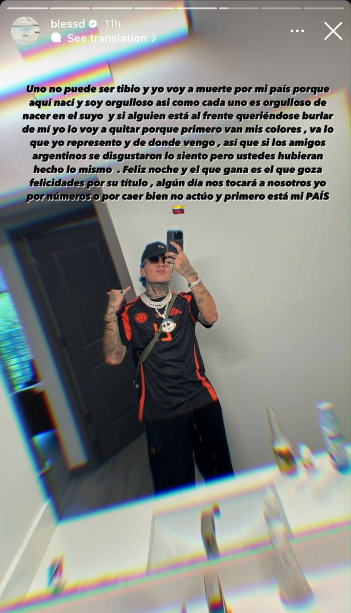 Blessd habló del polémico incidente con hincha argentino: “Yo voy a muerte”. //Foto: IG @blessd