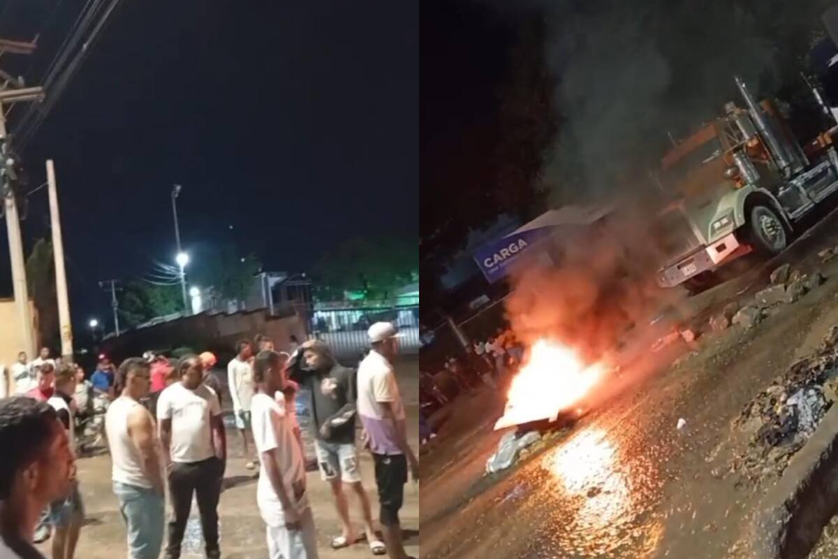 Bloqueo en Mamonal por comunidad de Albornoz tras la falta de energía eléctrica