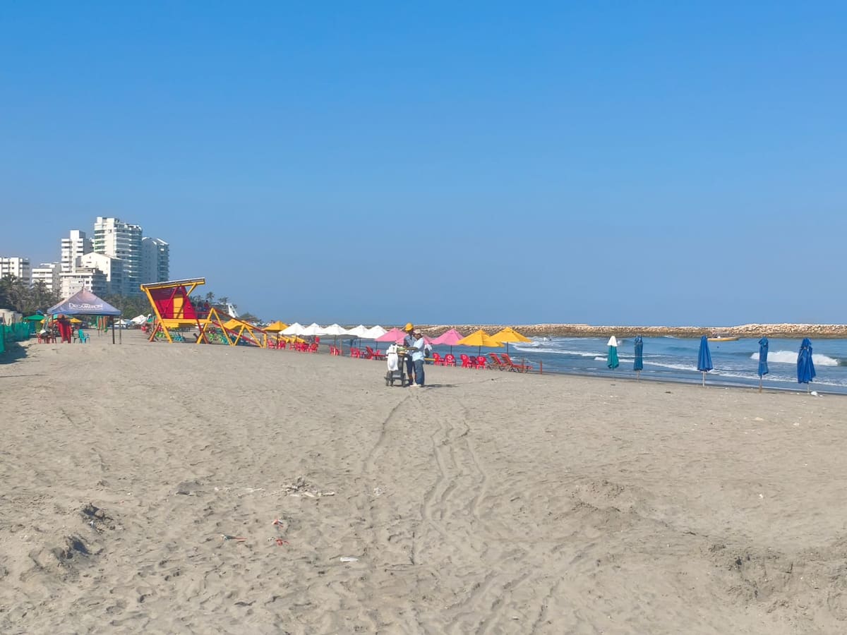 Así es la nueva Playa 2 de Bocagrande tras las obras en Cartagena. // Foto: cortesía UNGRD.