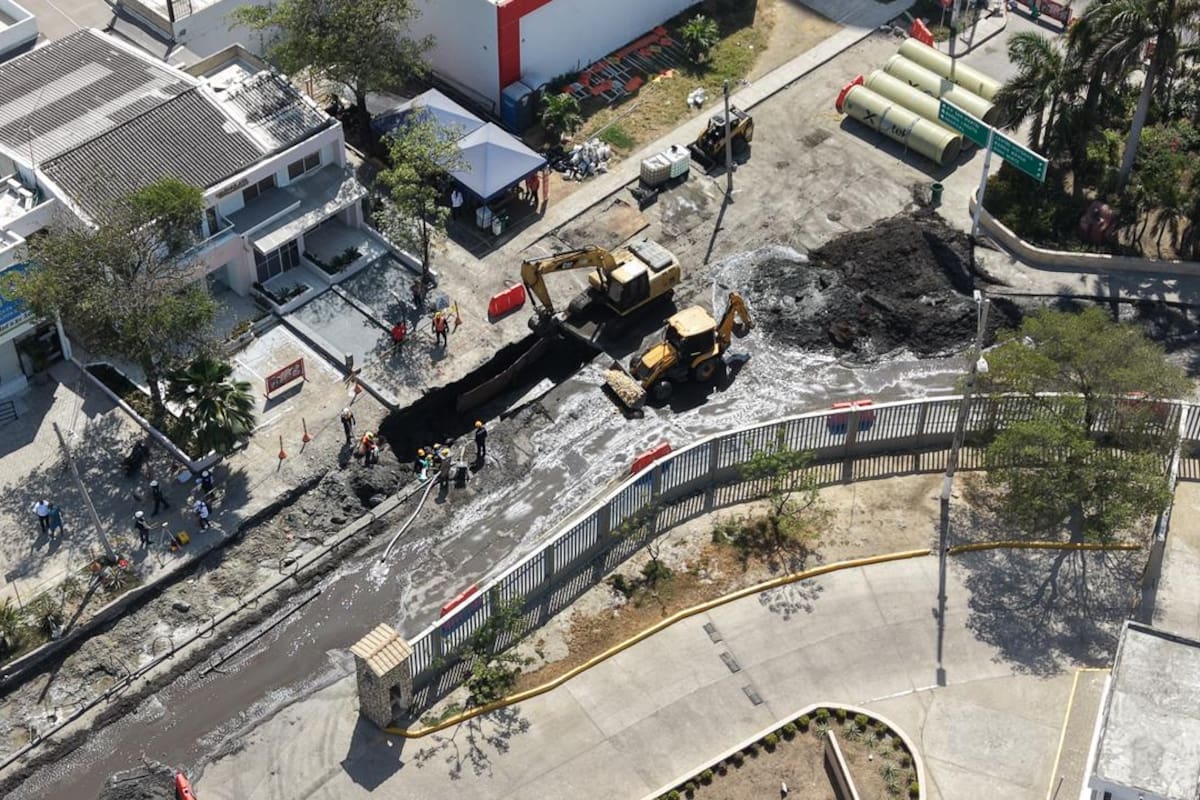 Así van las obras contra las inundaciones en Bocagrande: comenzó fase clave