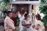 Amor contra viento y marea: novios se casaron en una iglesia inundada