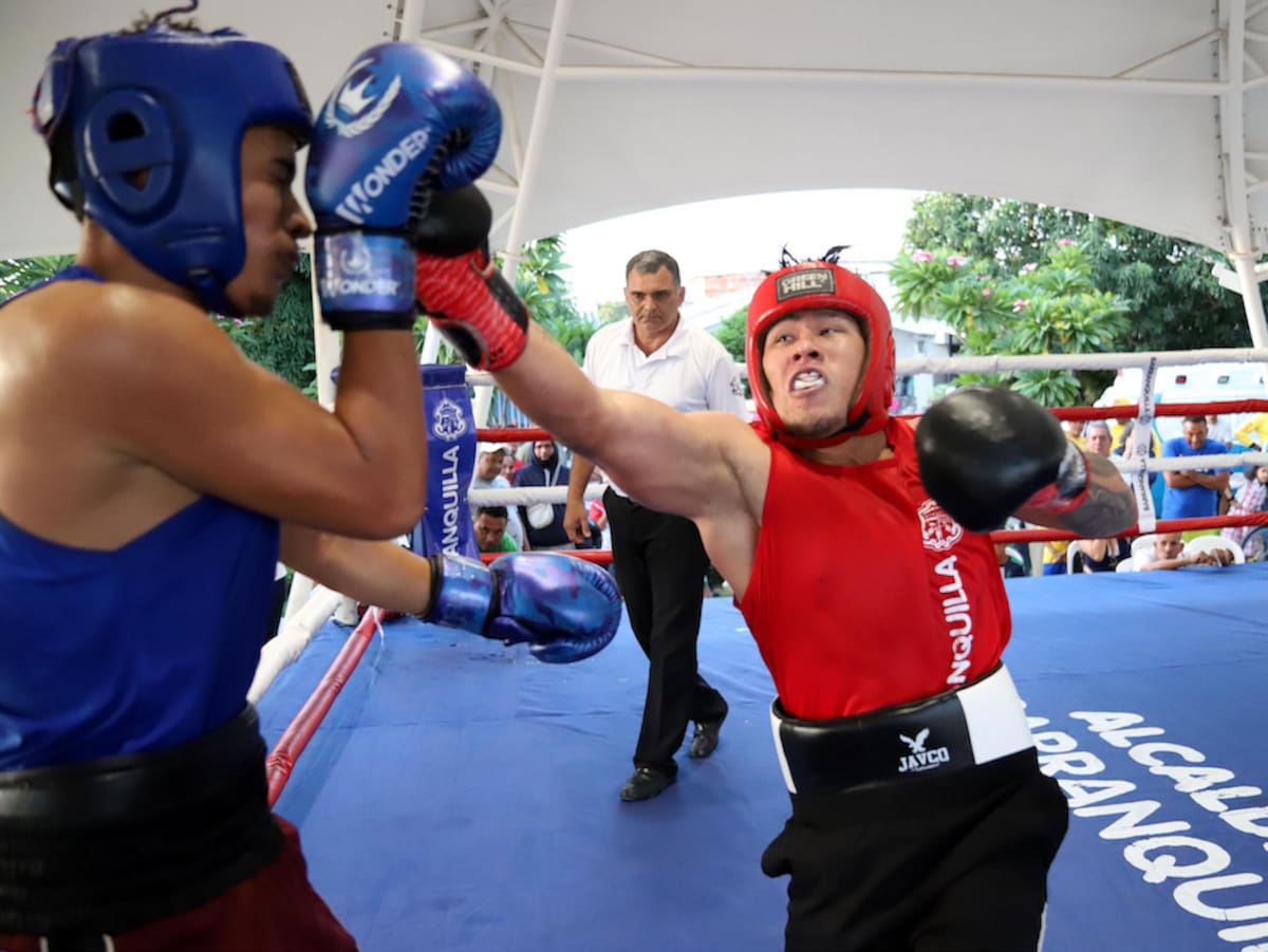 La categoría Élite también ha tenido grandes peleas durante la tercera jornada de la II Copa Talento Barranquilla de Boxeo Olímpico que se disputaron en el Polideportivo de La Magdalena.//Cortesía Alcaldía de Barranquilla.