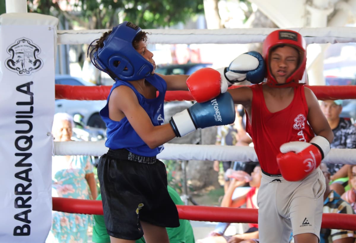 La categoría junior tuvo emotivos combates durante la tercera jornada de la II Copa Talento Barranquilla de Boxeo Olímpico que se disputaron en el cuadrilátero del Polideportivo de La Magdalena.//Cortesía Alcaldía de Barranquilla.