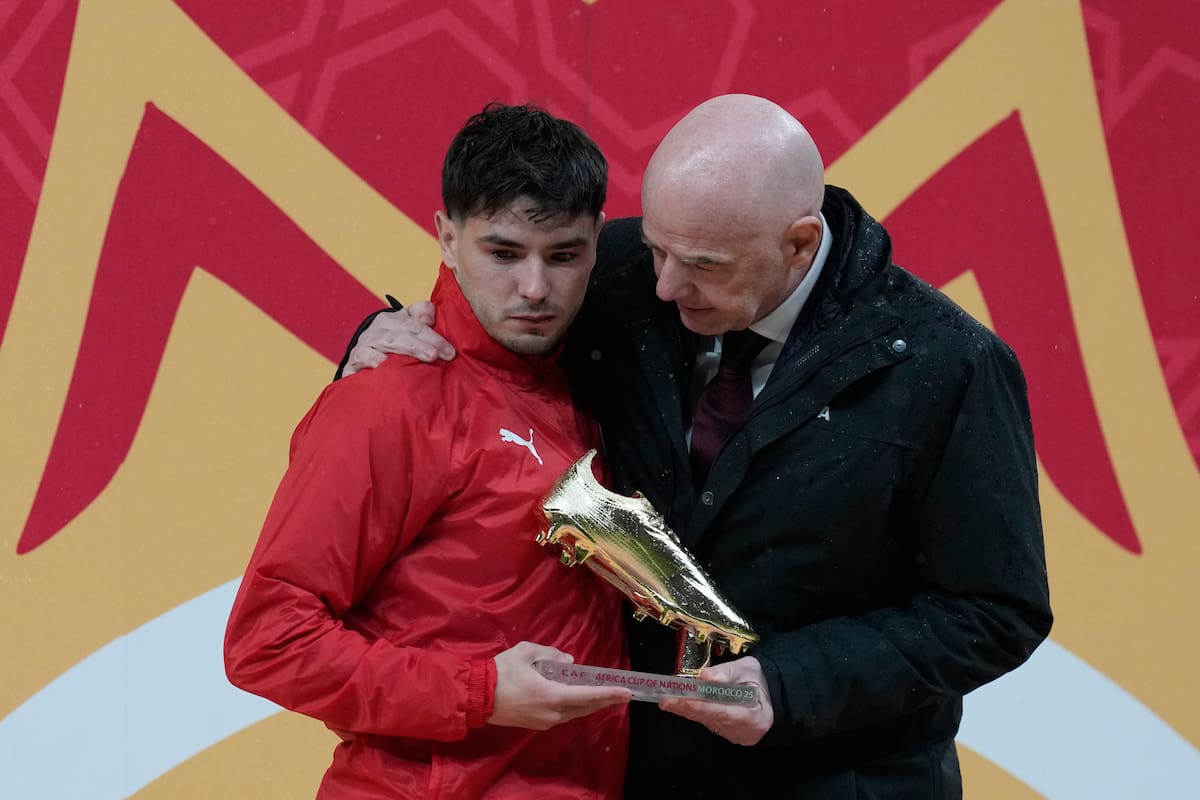 Brahim Díaz, visiblemente afectado, por la derrota en la gran final de la Copa Africana de Naciones ante Senegal. //Foto, AP: Themba Hadebe